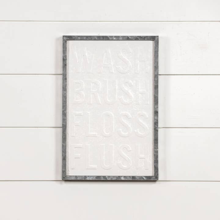 Ragon House – wholesale Sign – WASH BRUSH FLOSS FLUSH SIGN1