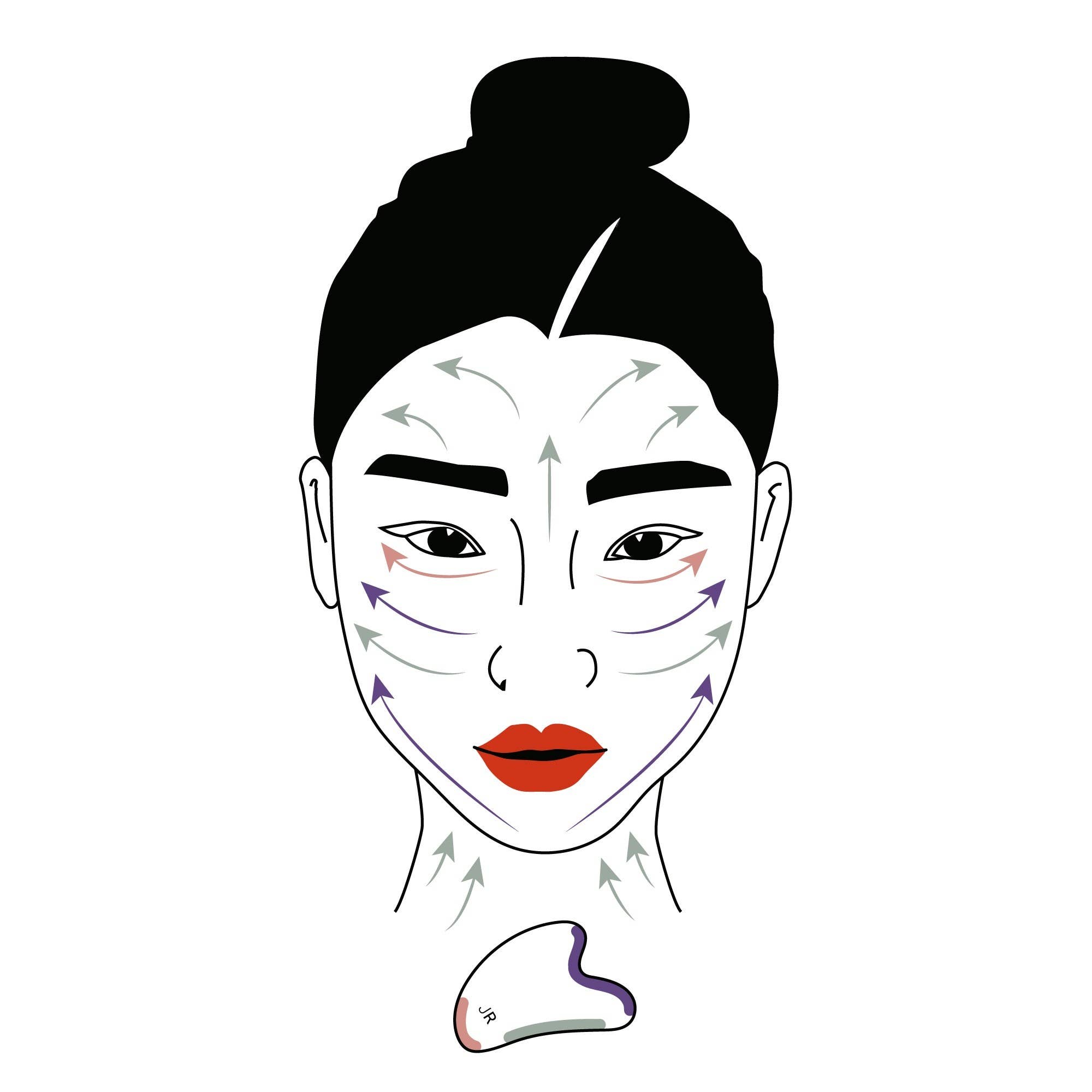 Jade Roller - Vendita all'ingrosso Strumenti per gua sha - Gua Sha Ametista - Pietra per massaggio viso4