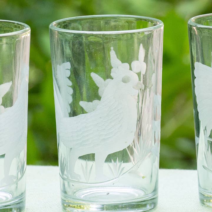 Rooster Juice Glasses Set of 4 for wholesale by April Cornell
