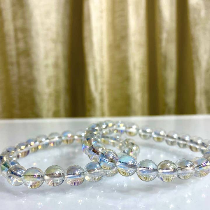 KayleeNYC - Wholesale Beaded Bracelet - Angel Aura Clear Quartz 8mm 7.5” Crystal Bracelet1