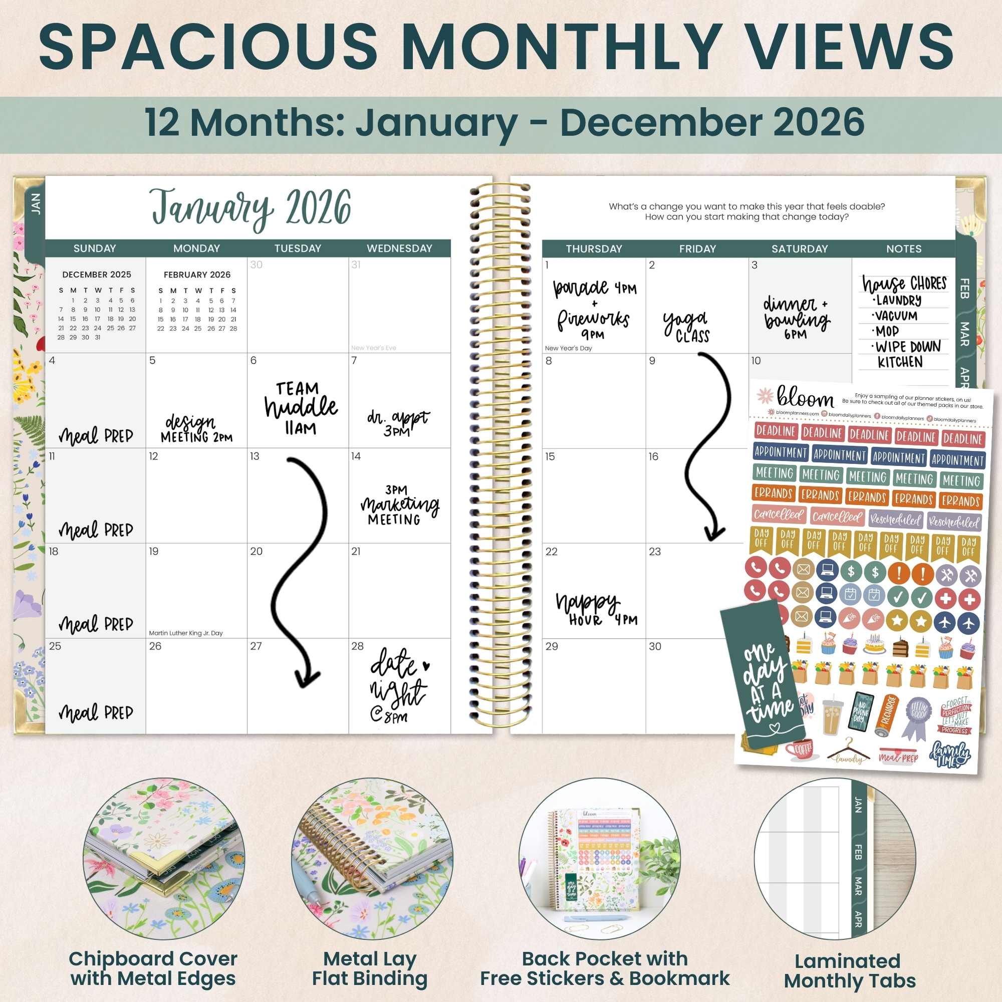 bloom daily planners - Wholesale Planner - 2026 Vision Planner - 7.5"x9" size19