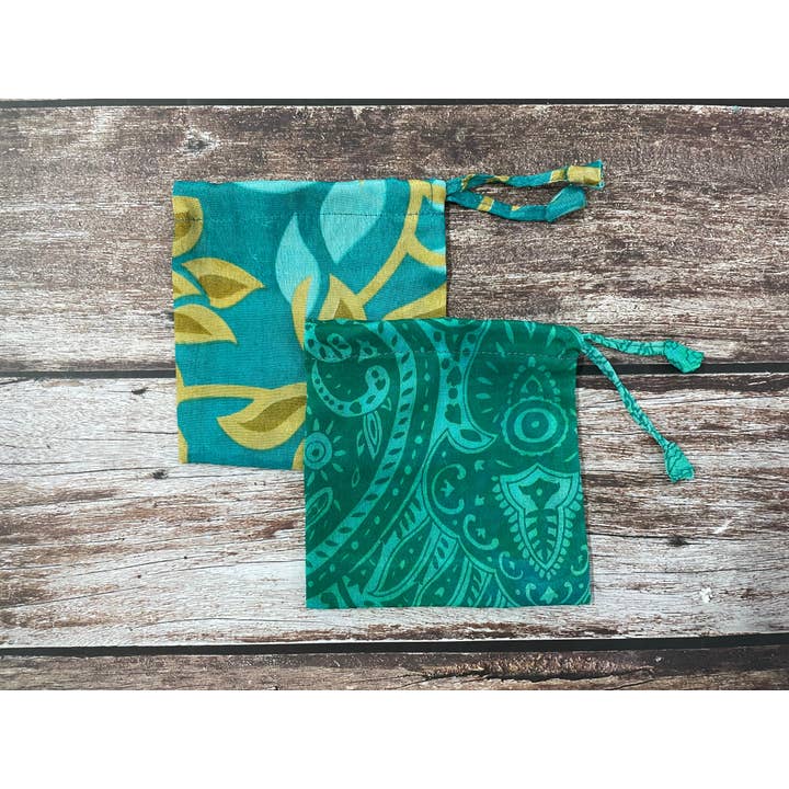 House of Kraft Jewelry & Accessories - Wholesale Gift Bag Set/Pack - Gift Pouches | Upcycled Silk Pouch | Pack Silk Gift Pouch44