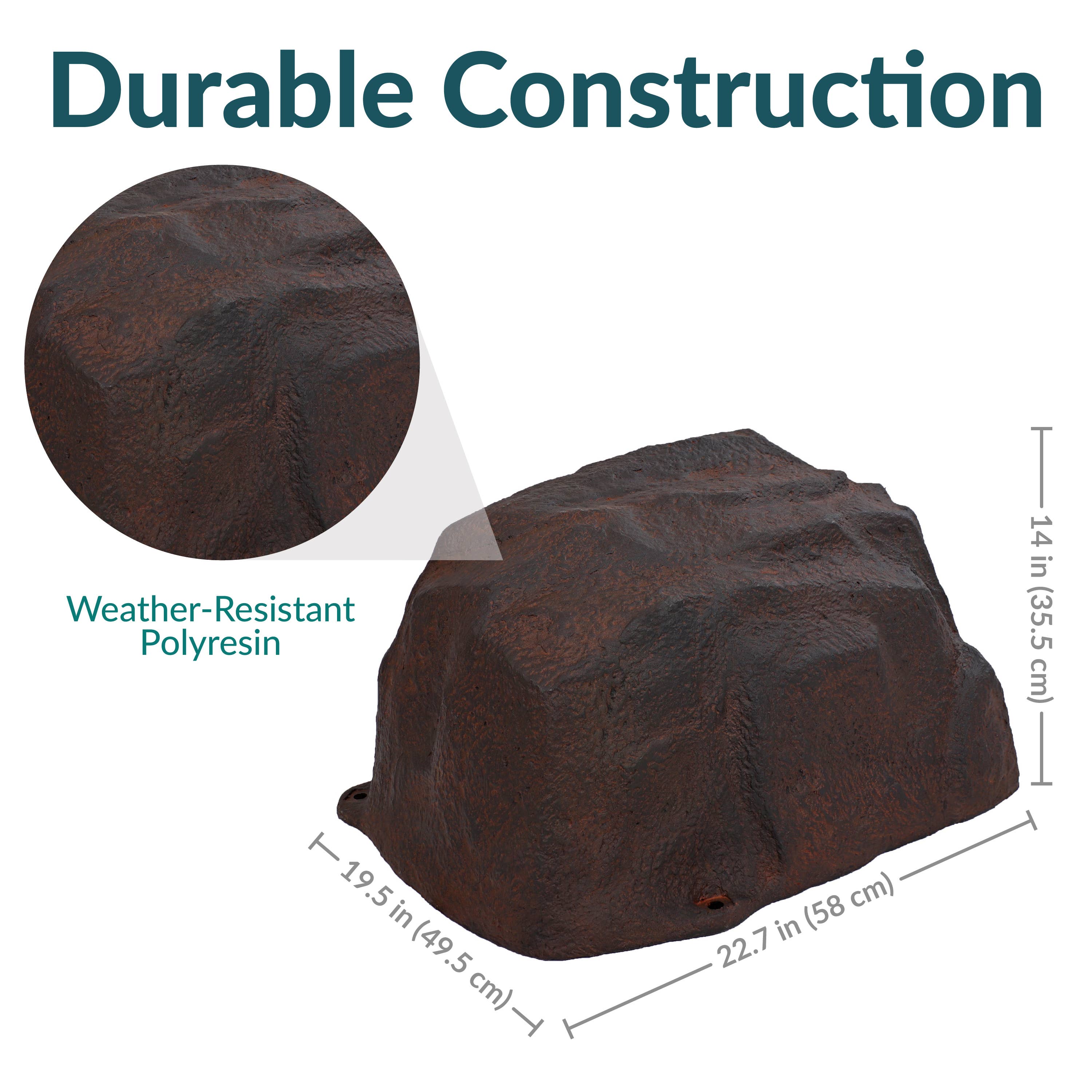 Sunnydaze Decor - Wholesale Outdoor Ornament/Decor - 2 Low-Profile Artificial Landscape Rock with Stakes - Brown7