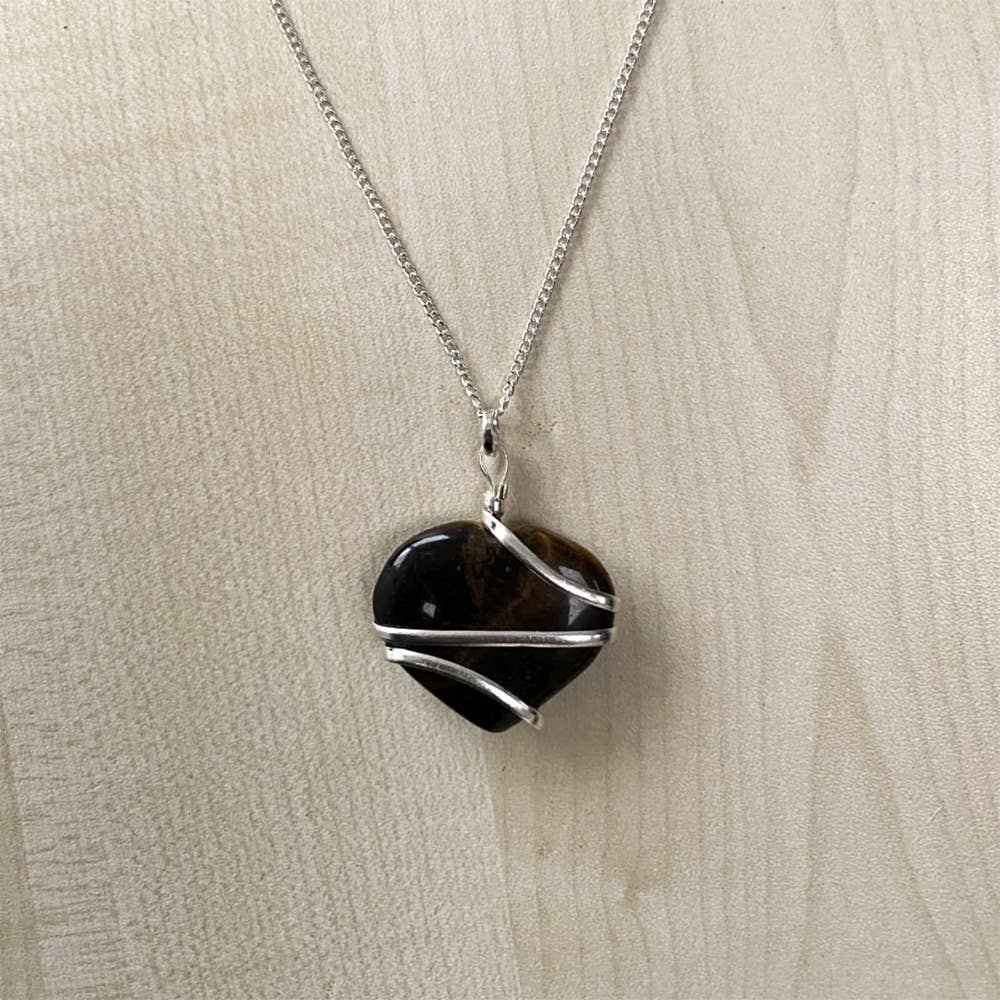 VIE – Colar pingente/pendente por atacado – Pendente de envoltório de fio de coração de cristal, 3cm5