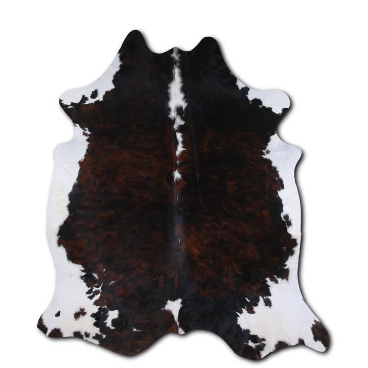Dark Brindle White Belly Jumbo Cowhide Size 7-8 foot Big for wholesale by Western Linens