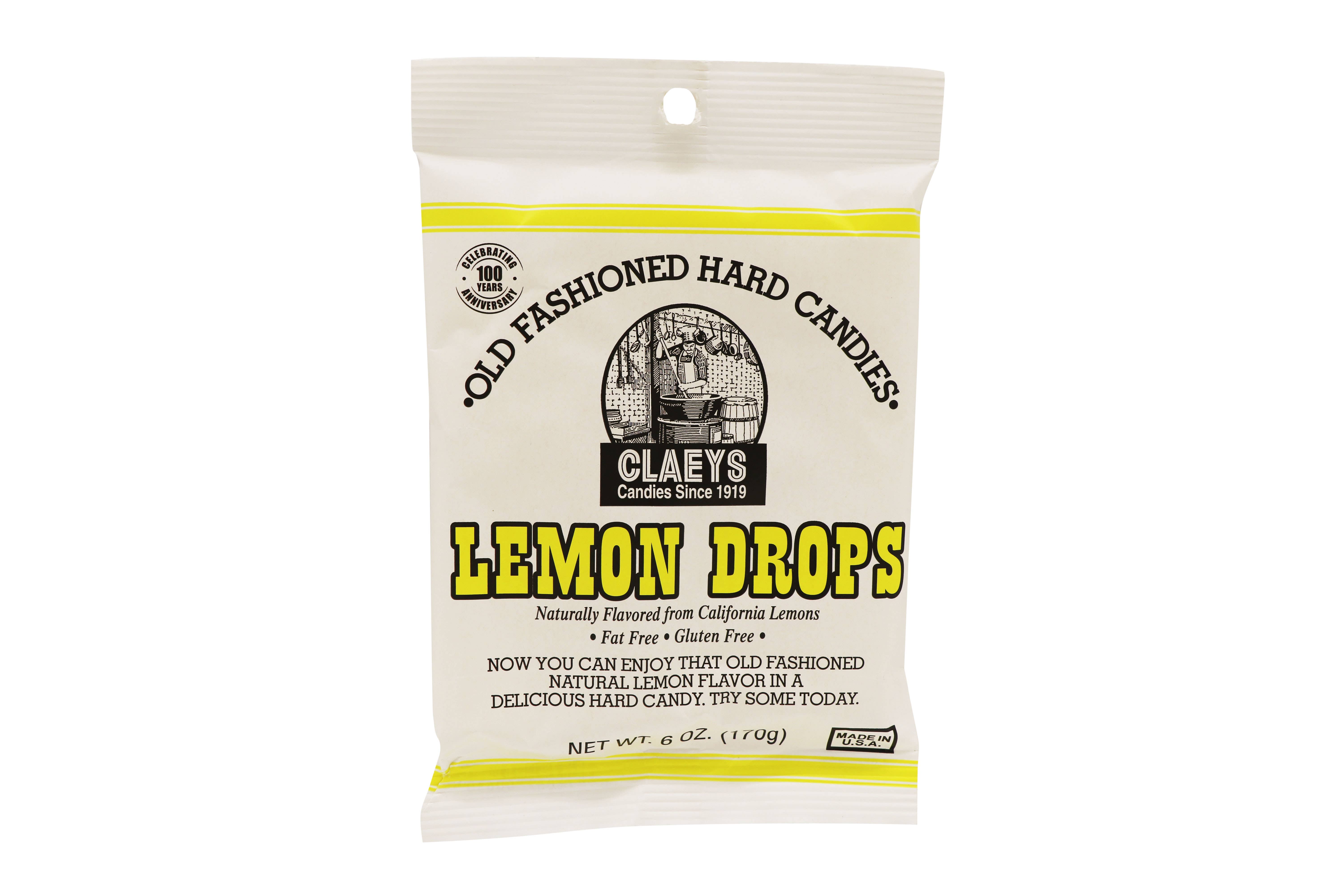 Grandpa Joe's Candy Shop - Wholesale Boiled sweets - Claeys Old Fashioned Hard Candies Lemon Drops, 6oz Bag 24ct