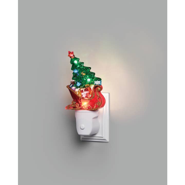 Roman - Wholesale Night Light - Sleigh Christmas Tree Night Light with Swivel Plug2