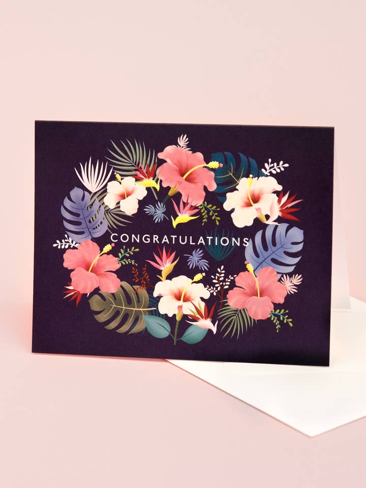 CARTE DE FÉLICITATIONS LEI - MARINE pour la vente par Clap Clap