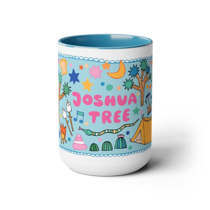 LOLALA - Your California Happiness Market 💛 - Wholesale Coffee Mug - Joshua Tree - *BIG* Coffee Mug (15oz, blue)