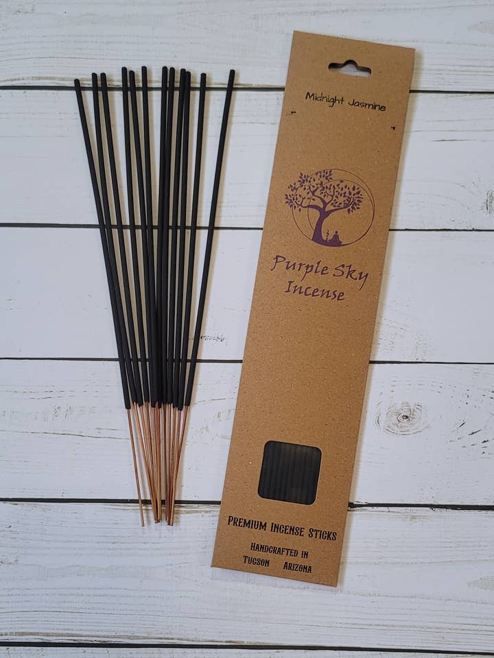Mitternachtsjasmin ~ Natürliche Räucherstäbchen ~ 12 Stäbchen für den Großhandel von Purple Sky Incense