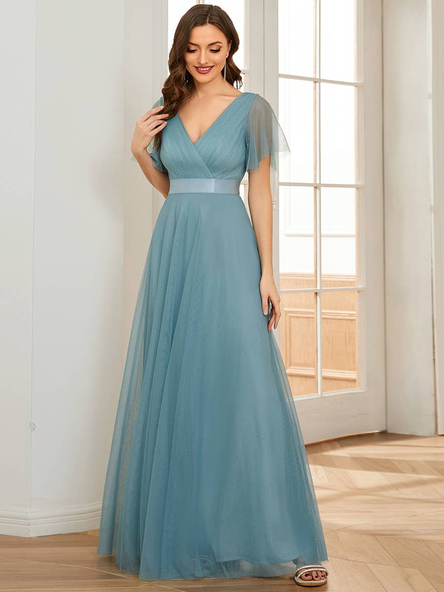 Ever-Pretty - Vente Robe de soirée – femme - Robe de demoiselle d'honneur trapèze à col en V47