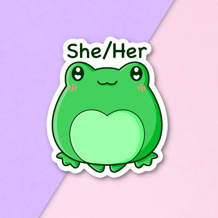 FuzziesArtDesigns - Vente Autocollant - Autocollants Grenouille Pronom | Mignon | Agenda | Grenouilles | Kawaii|4