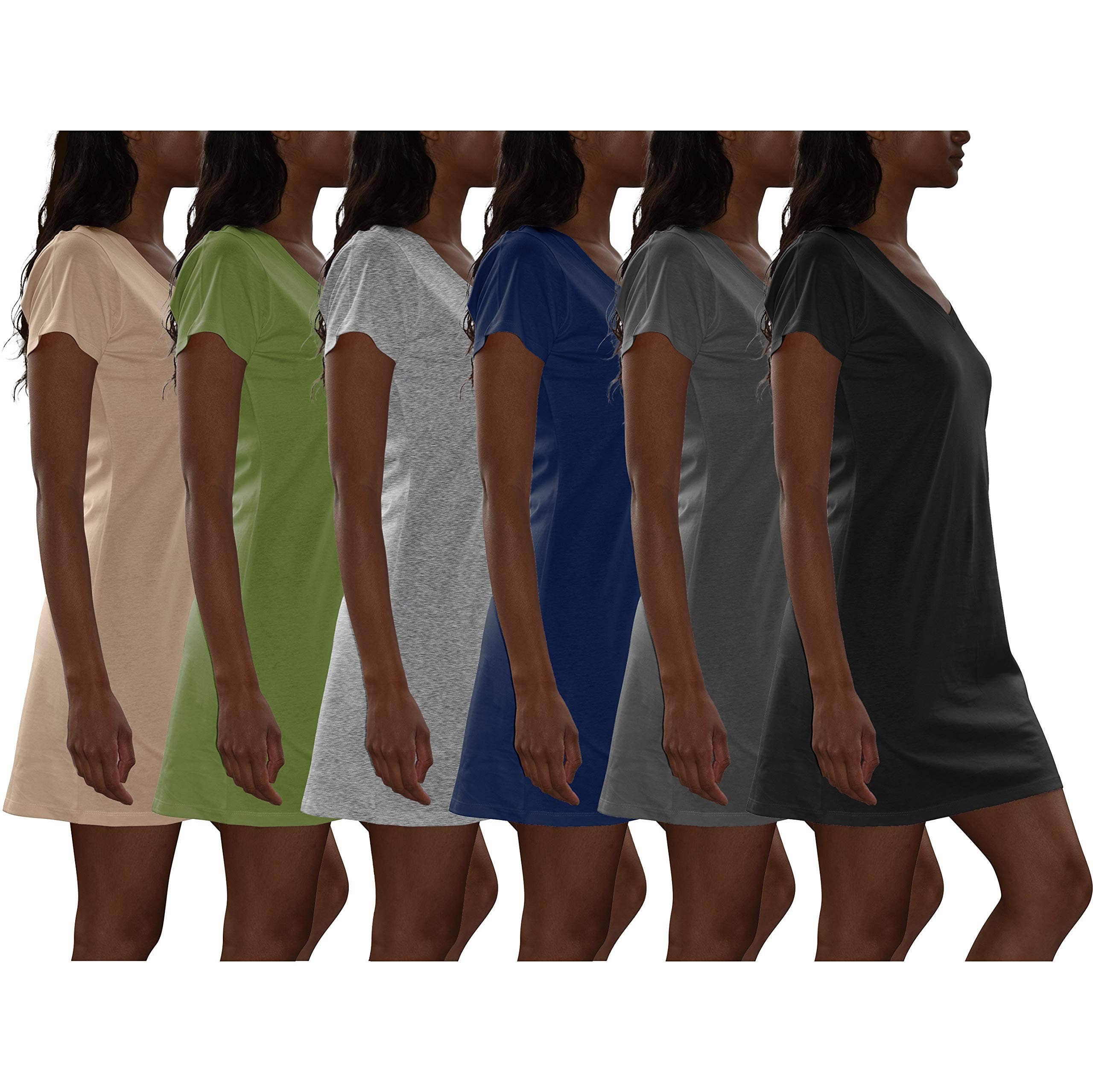 I-Wear Brands - Wholesale Sleepwear Top - Women's - 6 Pack Women's Cotton Short Sleeve Long Sleep Shirt3