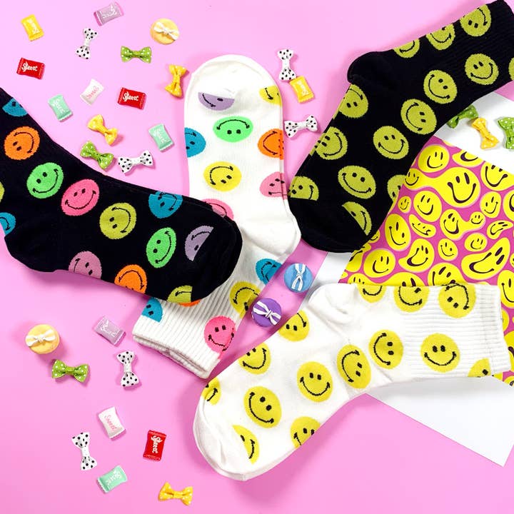 7DAYSSOCKS – wholesale Strumpor - Dam – Damstrumpor med leende mönster, crew-modell9