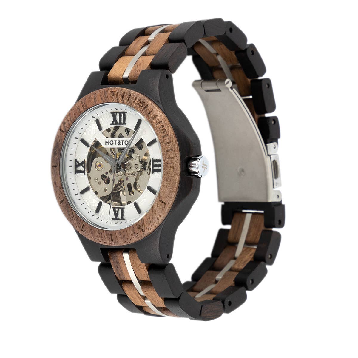 HOT&TOT - Wholesale Wrist Watch - Men's - NOYER MOTUS | Walnut Wood watch for men | Automatic | Silver8