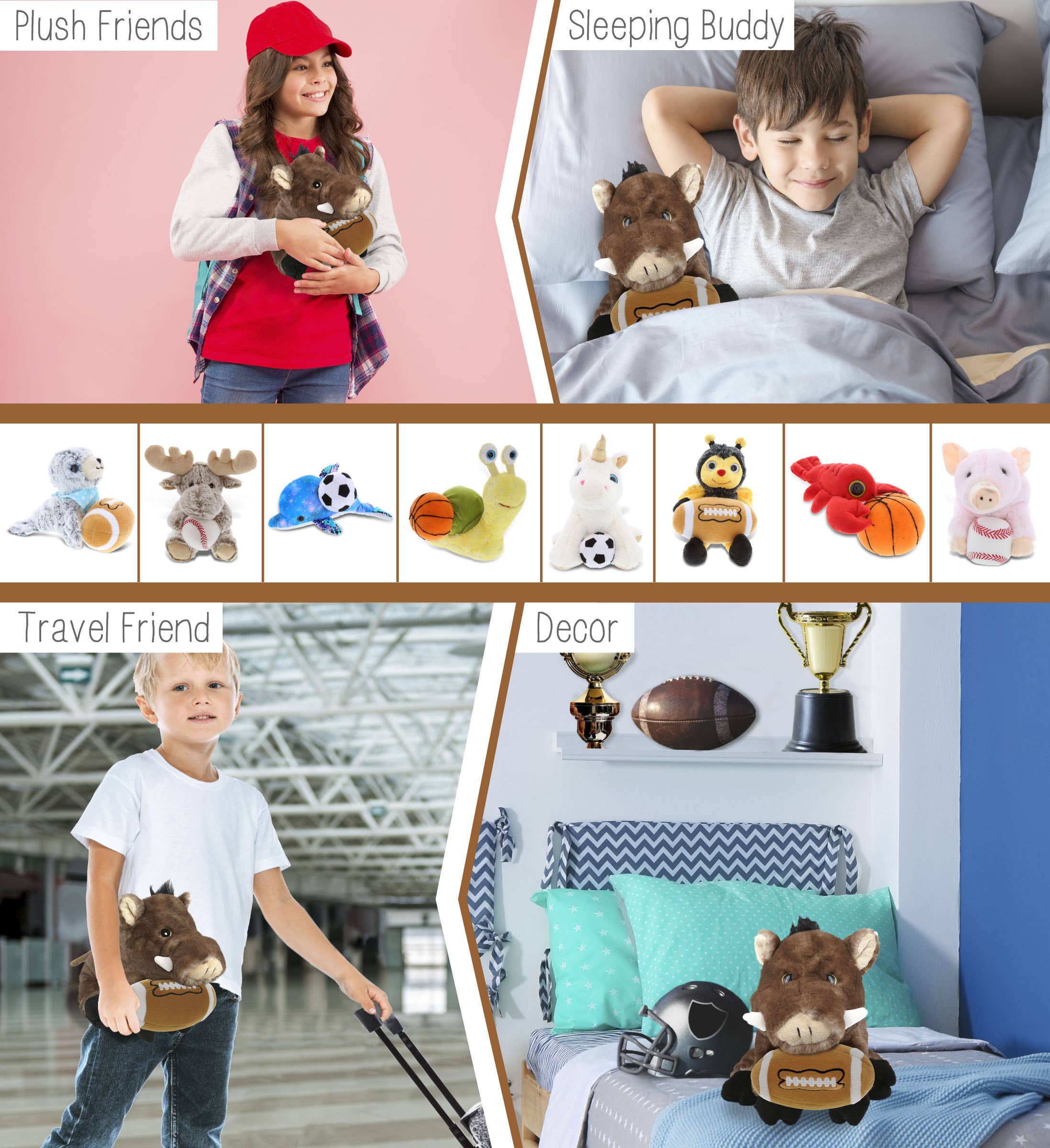 Cota Global - Wholesale Stuffed/Plush Toy - Kids & Baby - SUPER SOFT PLUSH - WILD BOAR WITH FOOTBALL PLUSH3