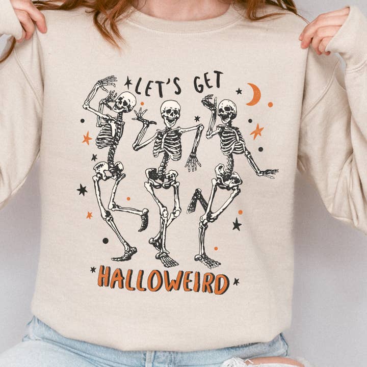 Låt oss få Halloweird Skeleton Halloween Unisex Heavy Blend Crewneck Sweatshirt för wholesale av with love, aj.