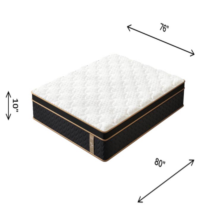 39F Inc. - Wholesale Bed - 10in King Plush Hybrid Mattress - Fiberglass-Free 9