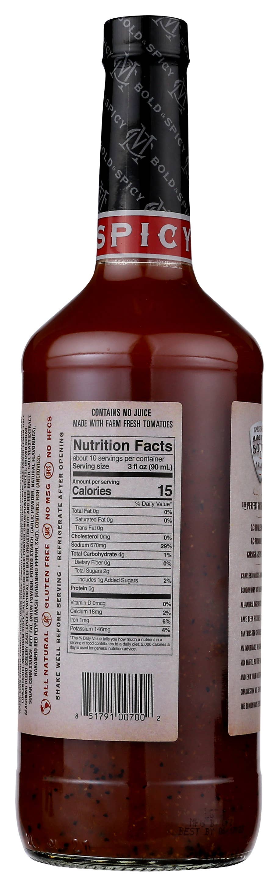 Charleston Mix - Wholesale Cocktail Mix/Syrup - Bold & Spicy Bloody Mary Mix2