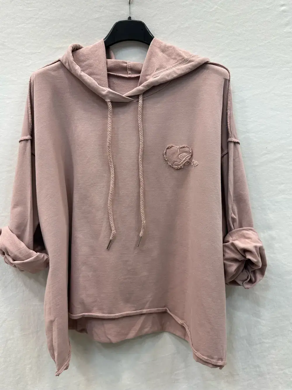 Mimi & Gogo – Großhandel Sweatshirt – Damen – Besticktes Patchwork-Sweatshirt Love, Einheitsgröße9