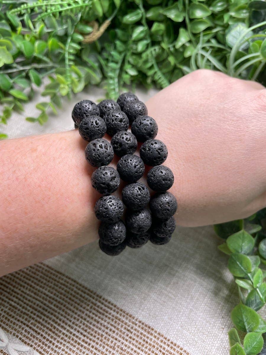 Copper Ashes - Wholesale Beaded Bracelet - Lava Stone 12mm Beaded Bracelet