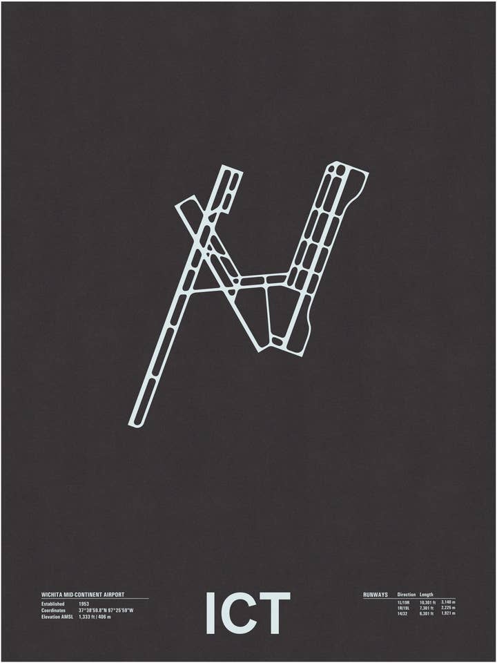 IND: Indianapolis International Airport Screenprint for wholesale by NOMO Design