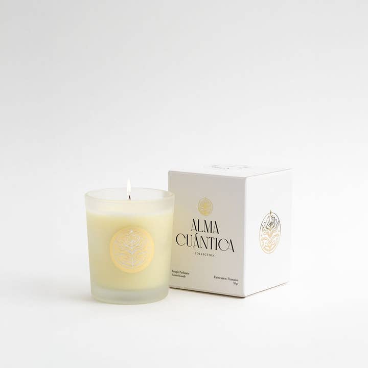 ALMA CUÁNTICA COLLECTION - Wholesale Jar/filled candle - DIVINA CANTICLE CANDLE MIMOSA & ORANGE1