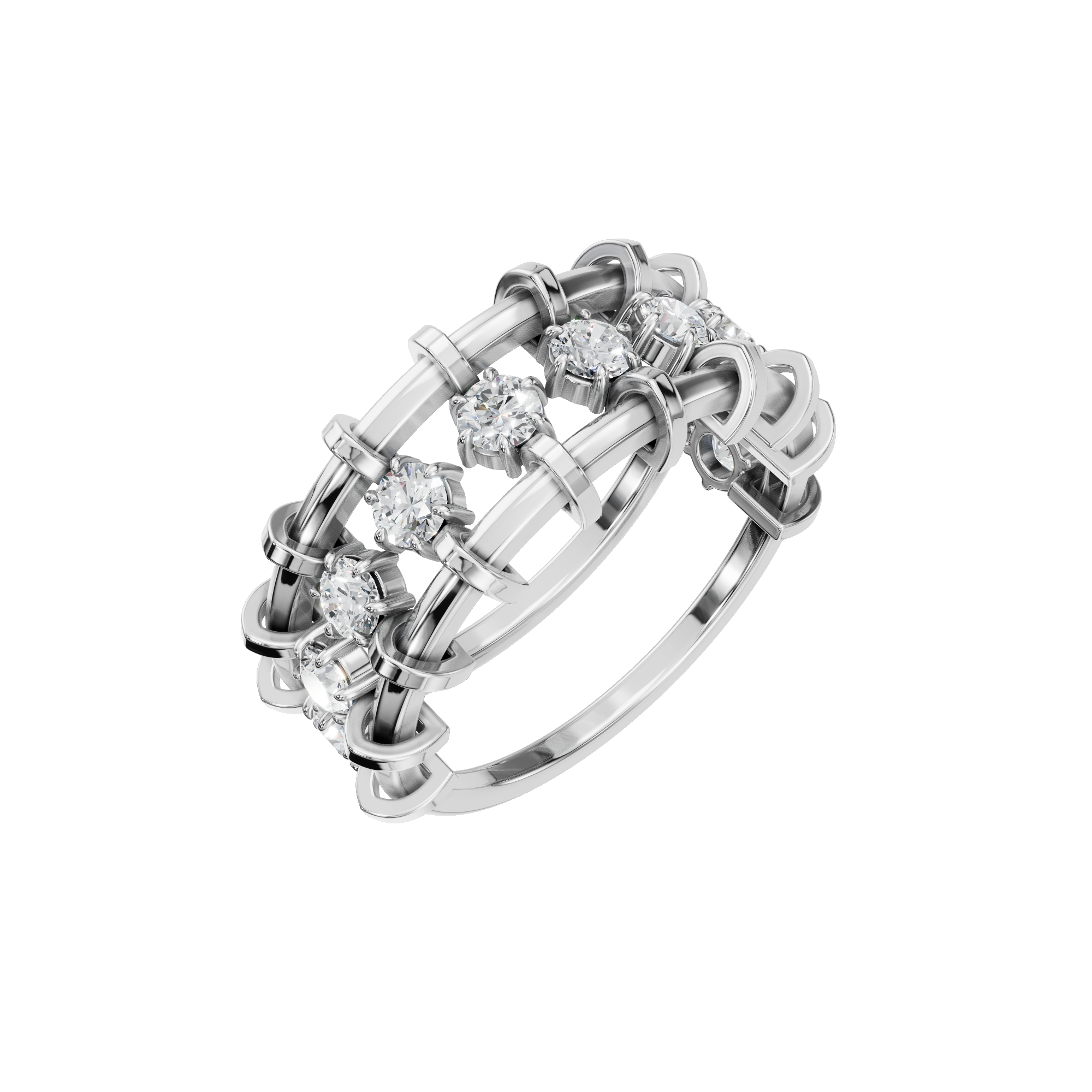 PureYou Jewelry - Vente Alliances/bagues de mariage - Alliance Eternité en or 14 carats sertie de diamants, bague empilable6