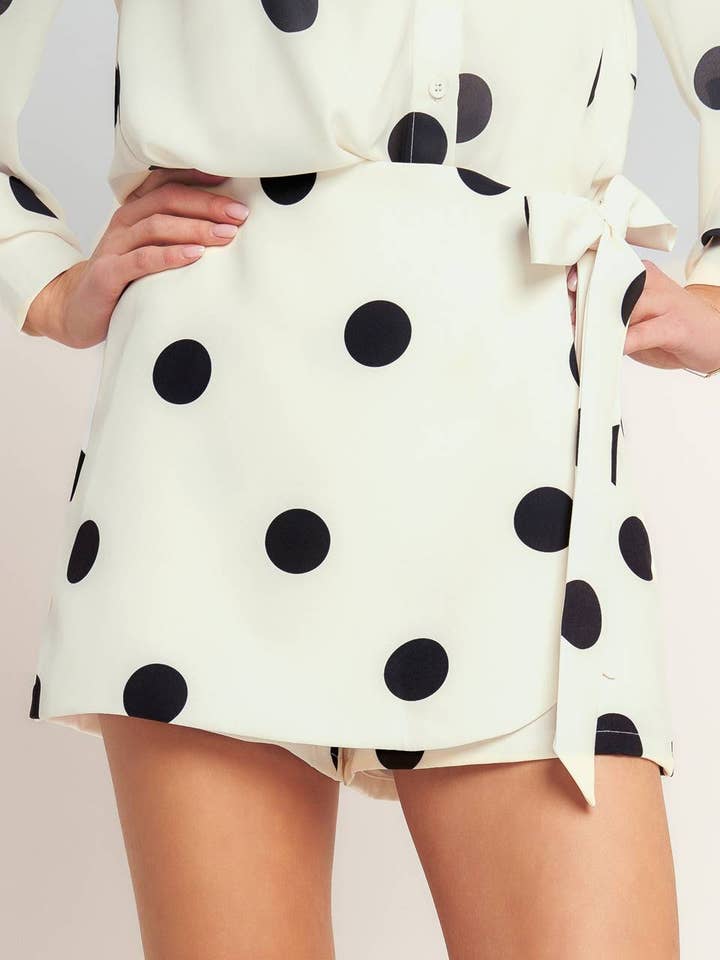 A printed woven skort - IP9067T for wholesale by FLYING TOMATO