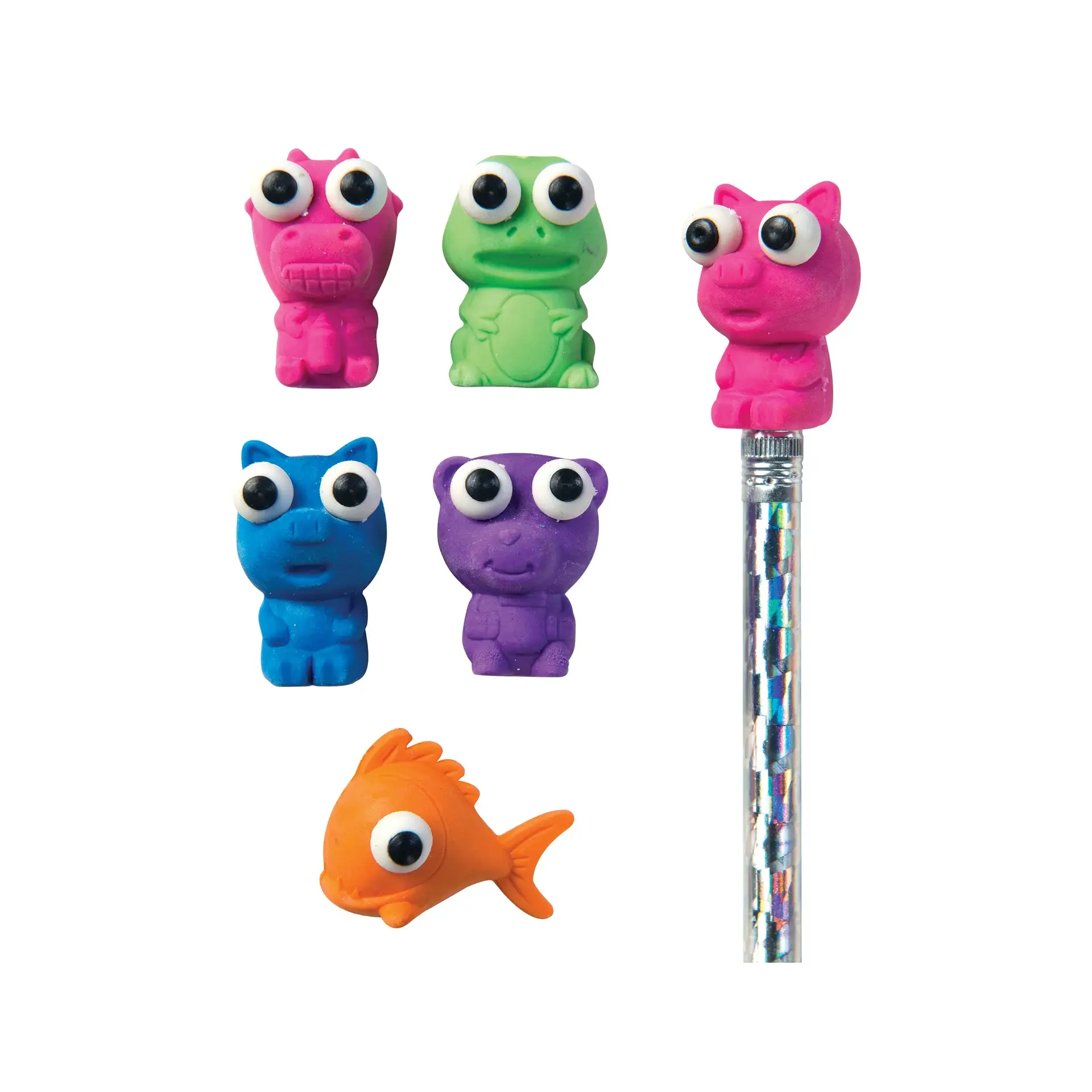 Curious Minds Toys – wholesale Eraser – Child – 1 Cute Big Eye Animal 3D Adorable Erasers - Eraser Pencil To1