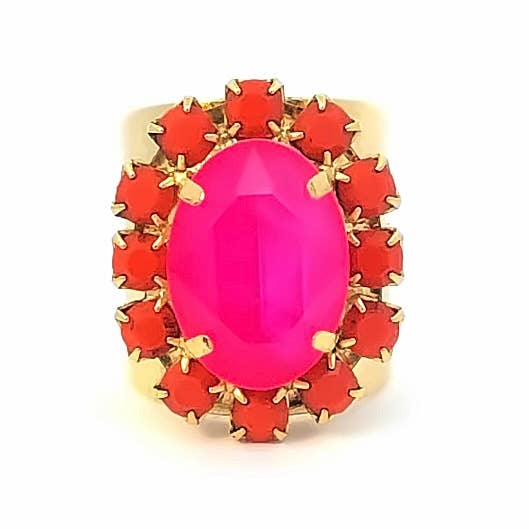 TOVA - Wholesale Cocktail/Statement Ring - Suki Adjustable Multi-Stone Ring with High Quality Crystals