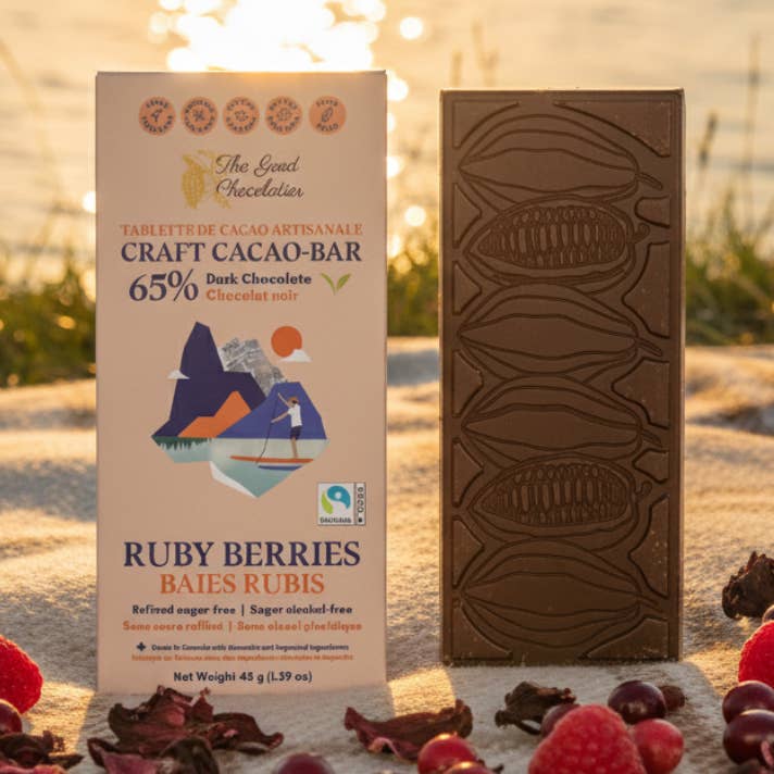 GEVAL Ruby Berries 65% NIEUWE SMAAK LANCERING voor wholesale door The GOOD Chocolatier
