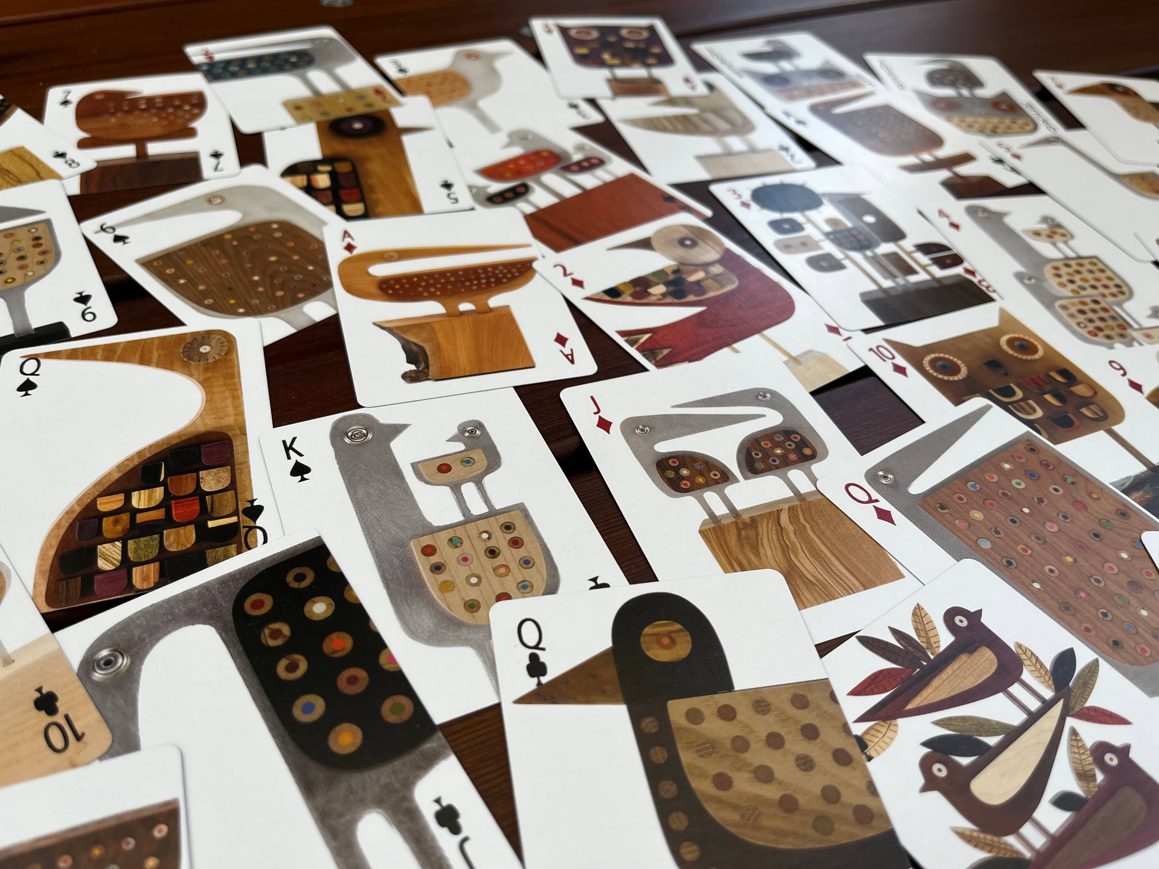 Bunny with a Toolbelt - Wholesale Playing Cards - Playing Card Deck with 54 reclaimed wood bird sculptures6