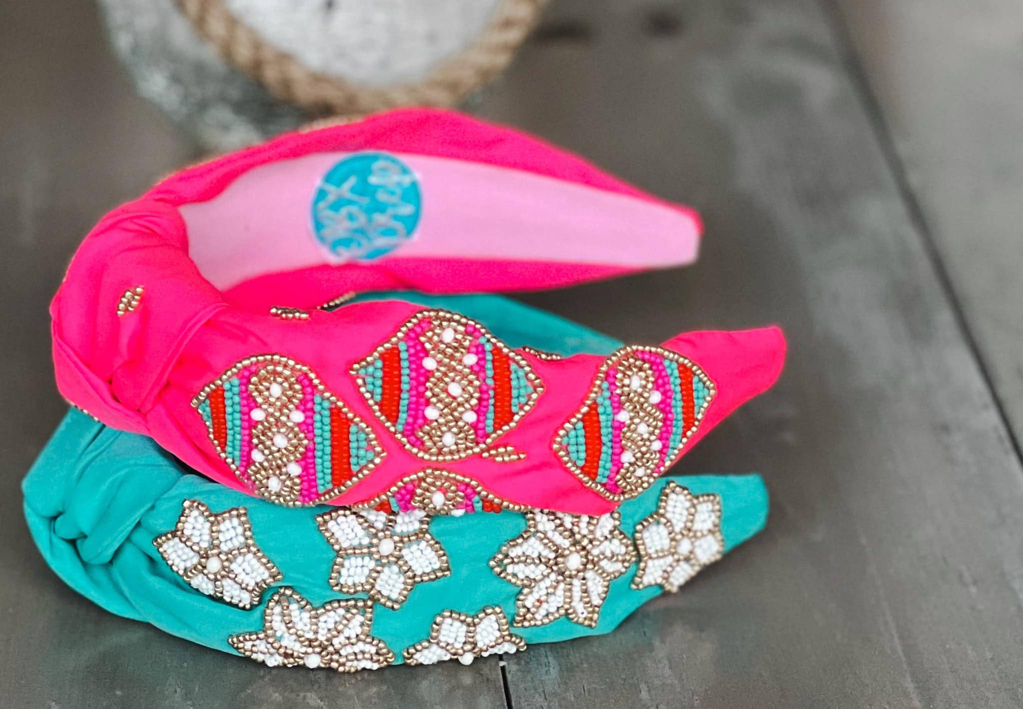 OBX Prep - Wholesale Fashion Headband - Women's - Pink Christmas Ornament Beaded Handmade Headband4