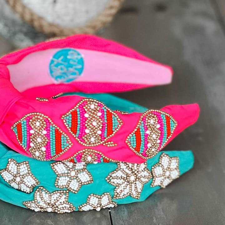 OBX Prep - Wholesale Fashion Headband - Women's - Pink Christmas Ornament Beaded Handmade Headband4