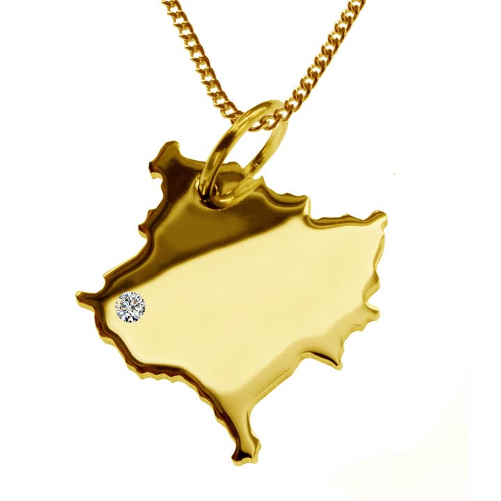 50cm necklace+Kosovo pendant with a diamond for wholesale by S.W.w. Schmuckwaren GmbH