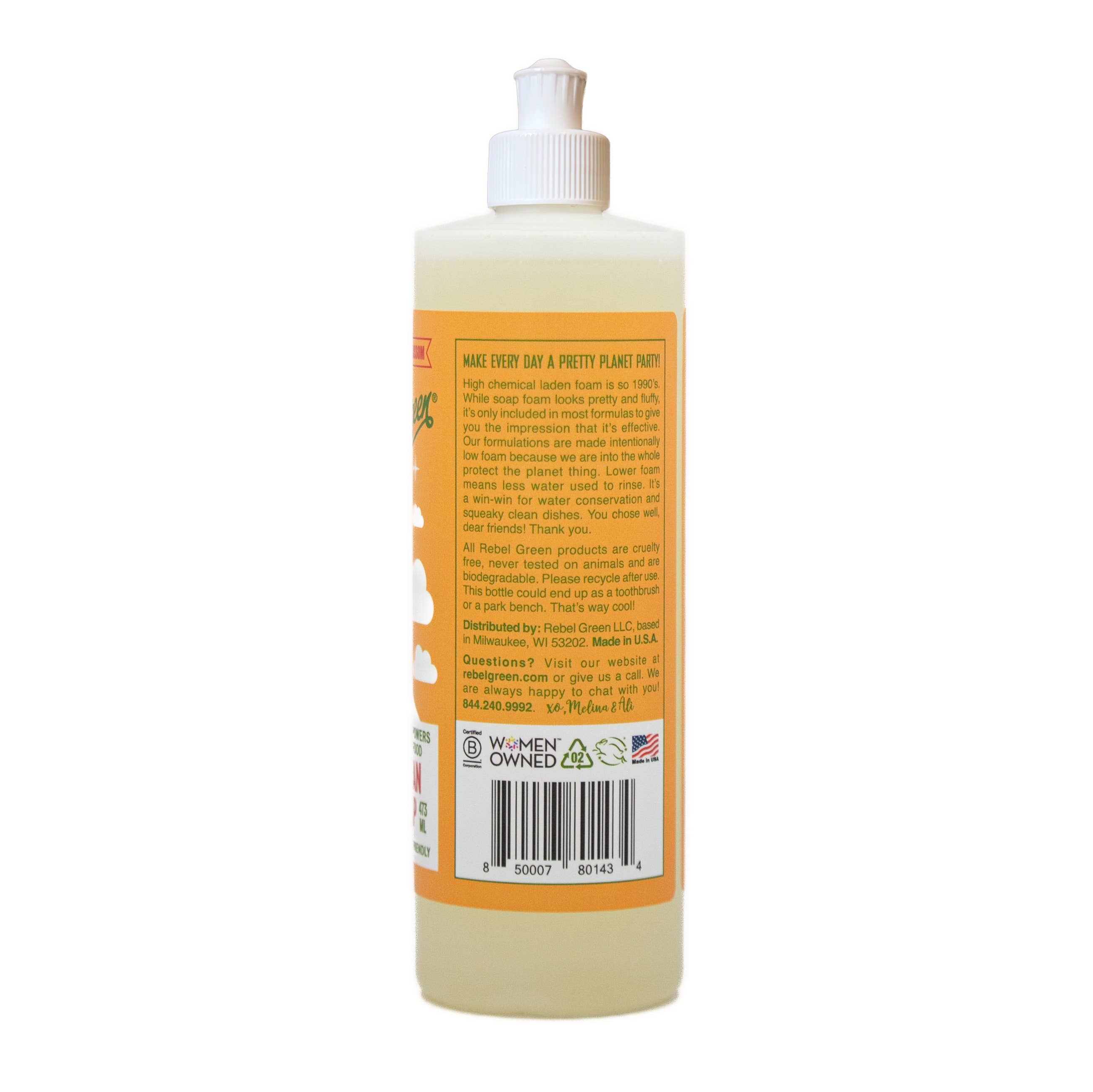 Rebel Green - Wholesale Dish Soap - Dish Soap - Chamomile & Orange Blossom 16oz (unit)2