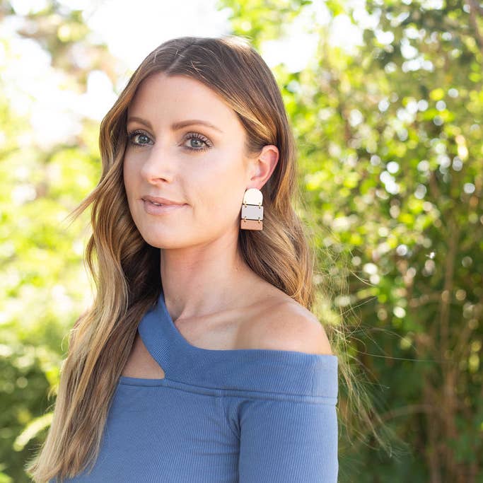 Baubles by B - Wholesale Dangle Earrings - Fall Layered Block Acrylic Earrings3