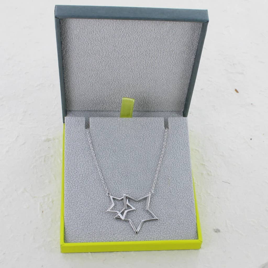 REEVES & REEVES – wholesale Pendant/charm necklace – Sterling Silver Duo Star Necklace1