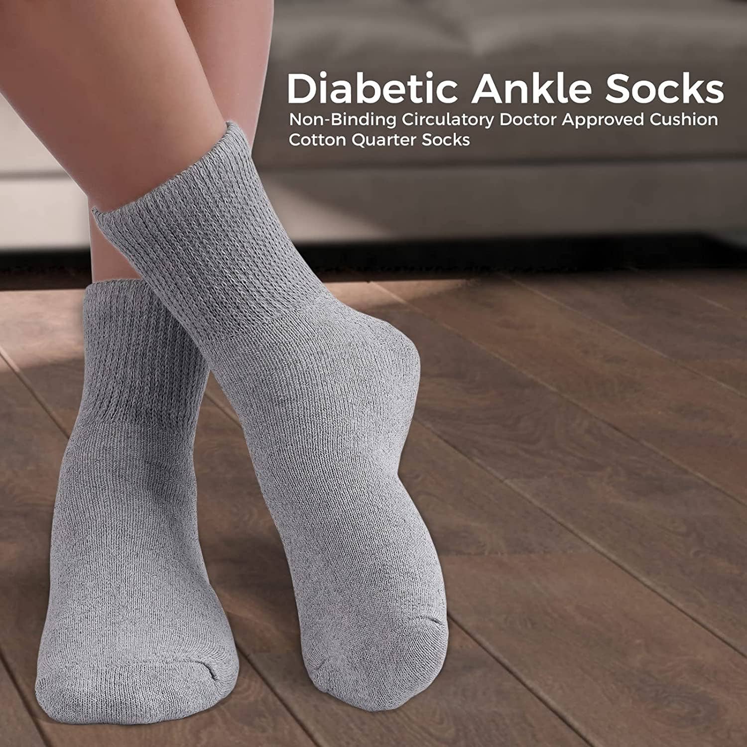 VINCO GROUP - Wholesale Socks - Unisex - Diabetic Ankle Socks, Non-Binding Circulatory Doctor Approved Cushion Cotton Quarter Socks for Men’s Women’s.9