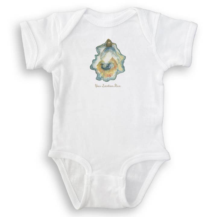 French Graffiti - Wholesale Tea Towel - Watercolor Oyster with Location14