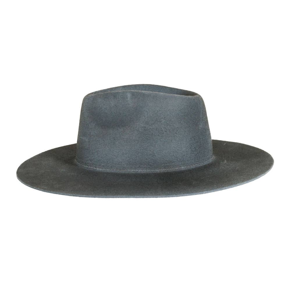 American Hat Makers - Wholesale Fedora - Unisex - 100% Wool Felt Flat Brim Fedora Hat - Style Rancher29