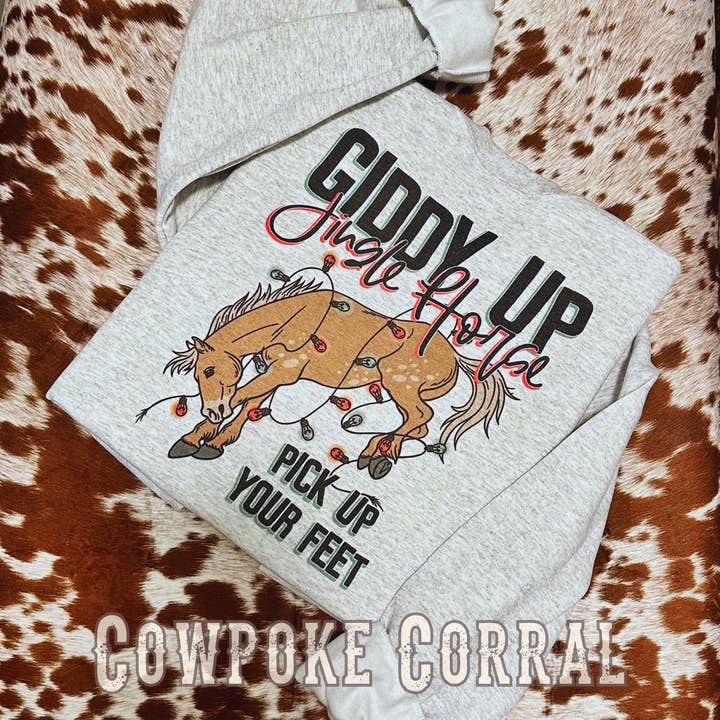 Giddy Up Jingle Horse Crewneck Sweatshirt for wholesale by Cowpoke Corral