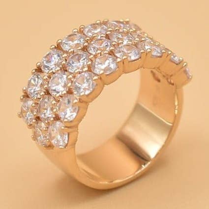 Zirconium Oxide Gold Plated Carry Ring for wholesale by Coraline Bijoux