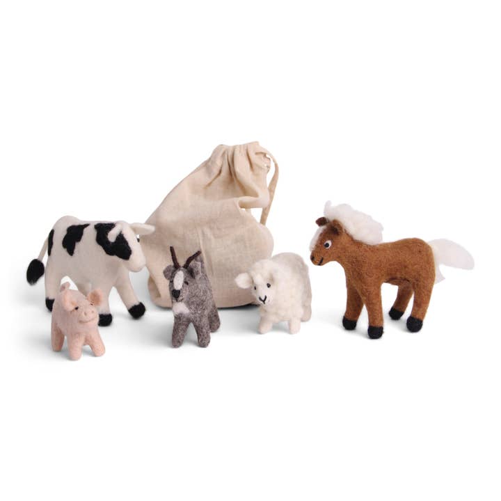 Gry and Sif - Wholesale Decorative Tabletop Object - Farm Animals - Set of 5