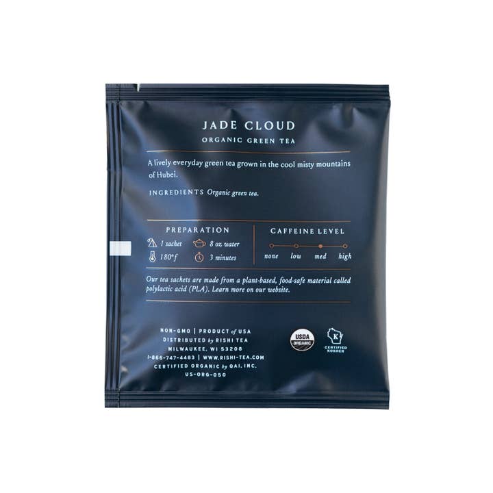 Rishi Tea & Botanicals - Wholesale Tea Bags - Jade Cloud Organic Green Tea Sachets (Foodservice)