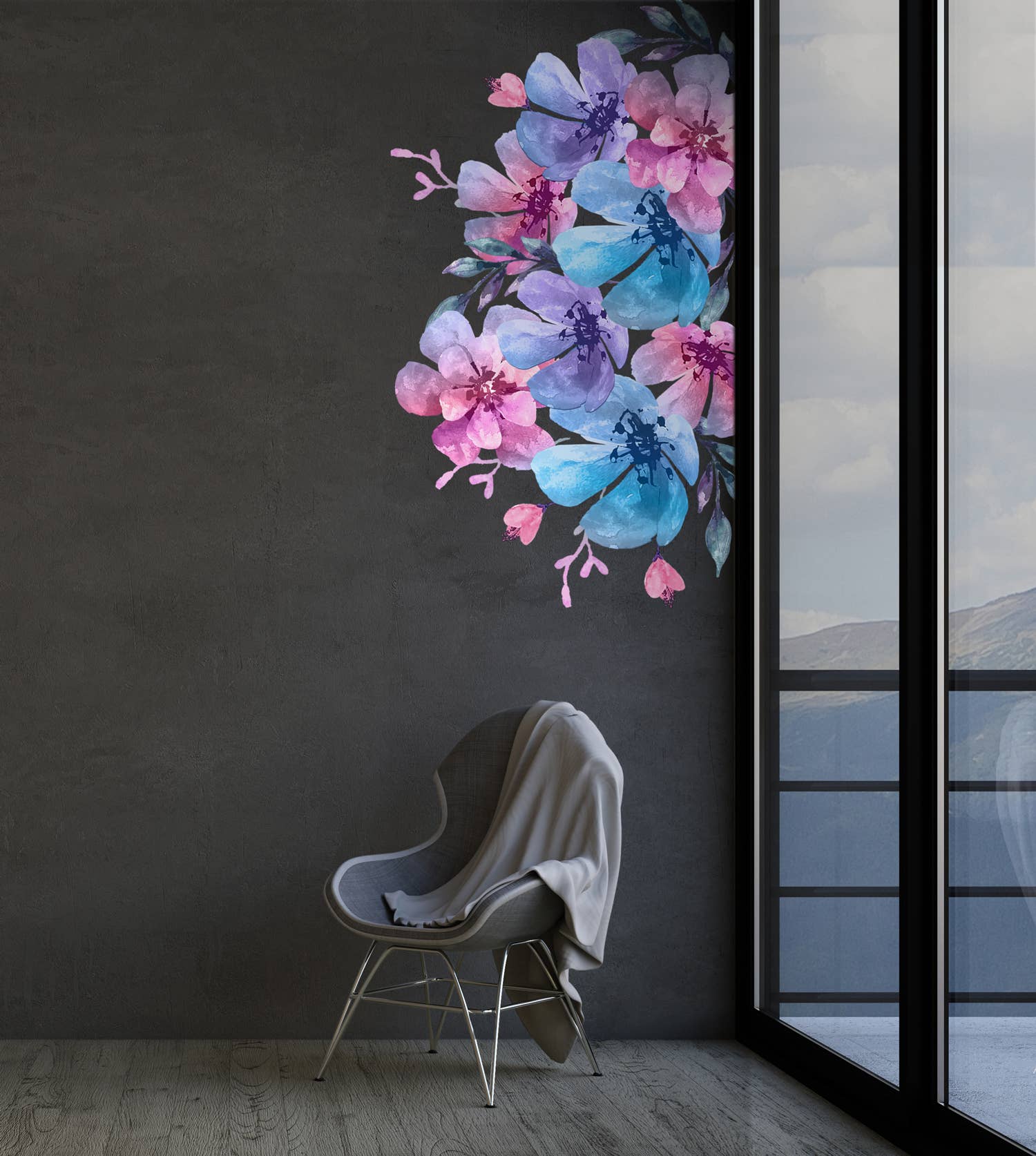 GK Home Decor - Vente Autocollant mural - Autocollant mural 8 Big Gardenia Flower1