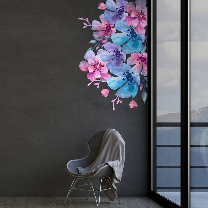 GK Home Decor – Engroshandel Vindues- og vægklistermærke – 8 Big Gardenia Flower Wall Mærkat1