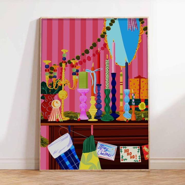 Emily Palmer Illustration - Wholesale Art Print - Festive Illustrated Wall Art Print - Maximalist Decor0