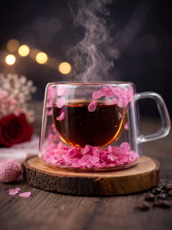 Handcrafted Flower Glass Cup Mugs with Dried Flowers - Unique Floral Tea & Coffee Mug for wholesale by MySunshineCandless